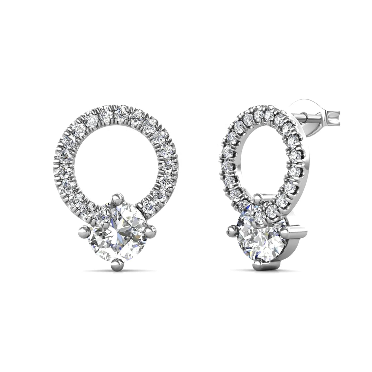 Innovative Formulated Moissanite Diamond Jewelry 925 Sterling Silver Classic Round Drop Stud Earrings Destiny Jewellery