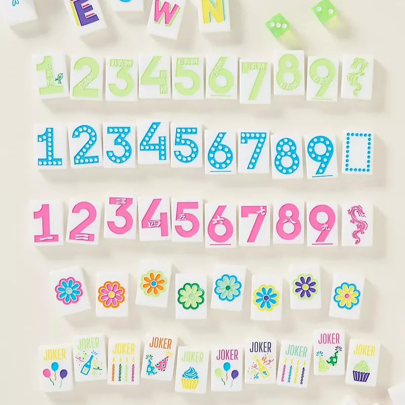 Celebration Line Beautiful Line America Mahjong Tiles Mahjong Set Modern Luxury White Acrylic Friends Gathering Wholesale Retail MegaBDM