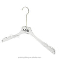 AS 43 cm 3T Custom Logo Clear Crystal Acrylic Gold Hook Hanging Wardrobe Hangers for Clothing Store
