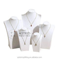 White Velvet Luxury Portable Bust Mannequin Necklace Holder Jewelry Display Stand for Visual Merchandising