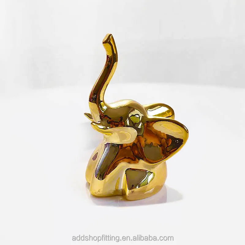Gold Animal Elephant Ceramic Simple Modern Ring Holder for Home Decoration