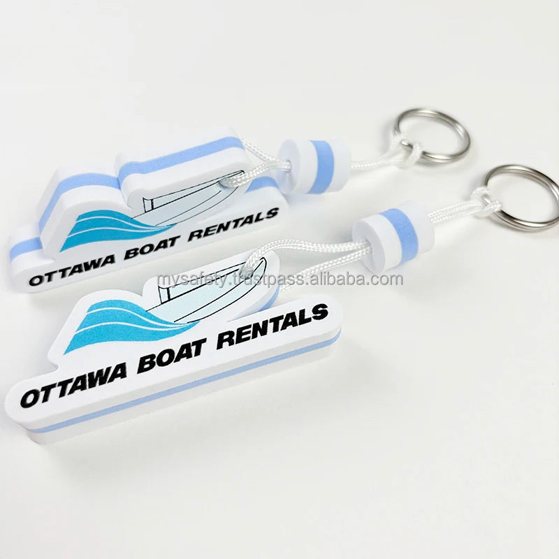 Custom Logo OEM Branded Promotional Soft EVA Foam Waterproof Floating Carabiner Keychain Portable for Marine & Water Sports