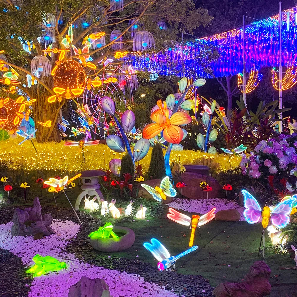 Trending Products 2024 New Arrivals Dynamic  Butterfly Dragonfly Theme Light Simulated Insect Illumination Outdoor Landscape