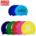 Personalized Custom Logo Printing Waterproof Silicone Swim Cap for Adult and Kids Swimming Cap Logo