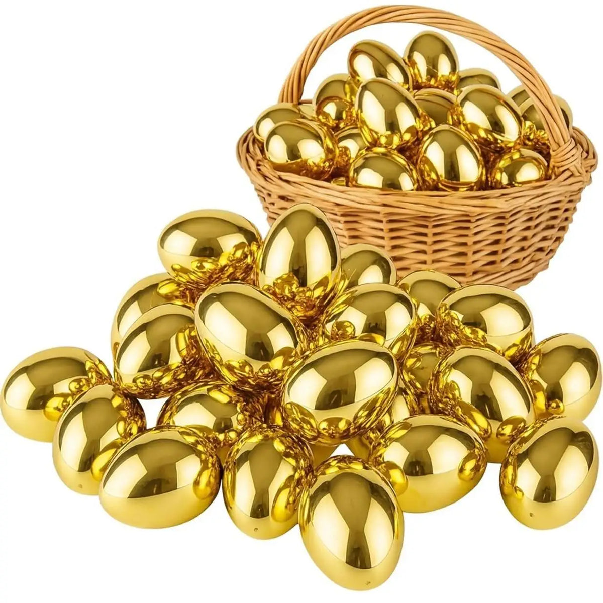 Golden Metallic Eggs Easter Basket Stuffers for Easter Egg Hunt Birthday Party Favor MegaBDM