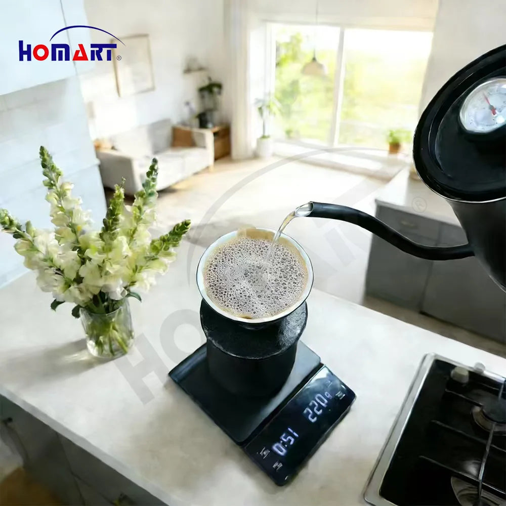 Black Ceramic Cone Detachable Coffee Dripper Set Pour-Over Coffee Maker Stone Texture Flower Custom Logo Cafe Use Classic Style MegaBDM