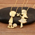 QIKU Girls and Boys Charms Necklace Children Pendants  18k Glad Plated Jewelry Boys and Girls Pendants