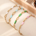 Cross-border Colored Shell Stainless Steel Bracelet Niche High-grade  Natural Hand Jewelry Nepalese Ethnic Style Accessories