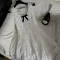 Roman Square Collar Tunic Slim Casual Mini Dress For Women Patchwork Lace Dress