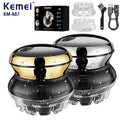 Kemei 887 UFO electric even cut rotary hair trimmer for men washable shortcut kit rechargeable hair clipper machine self-haircut