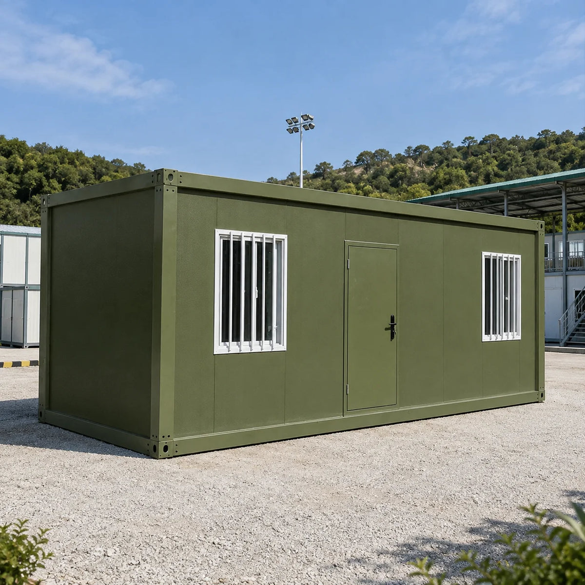 Weather Resistant Steel Sandwich Panel Modern Breathable 20FT/40FT Portable Office Worker Camp Prefabricated Container House MegaBDM