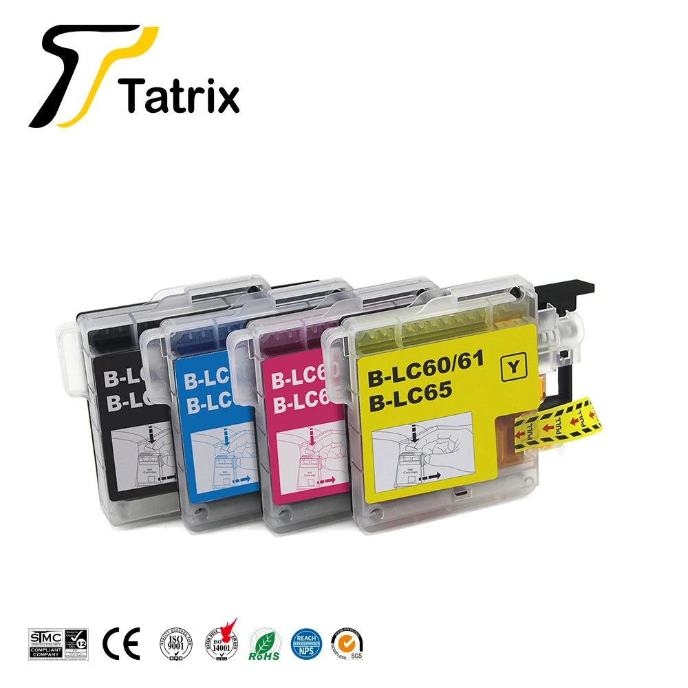 Tatrix LC60 LC61 LC65 Color Compatible Printer Ink Cartridge for Brother MFC-495CW MFC-J265w MFC-J61 LC605W MegaBDM
