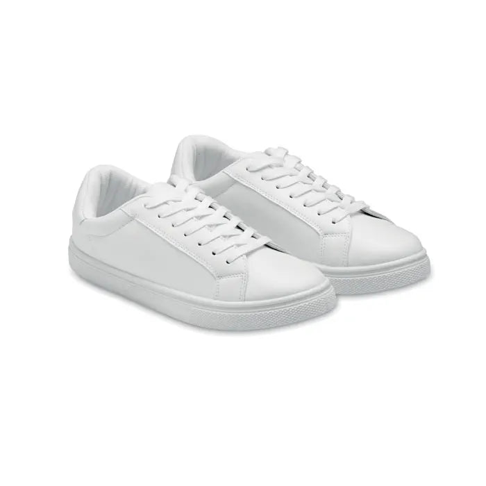 39 Customizable White PU Lightweight Canvas Sneakers Trendy Trendy Shoes