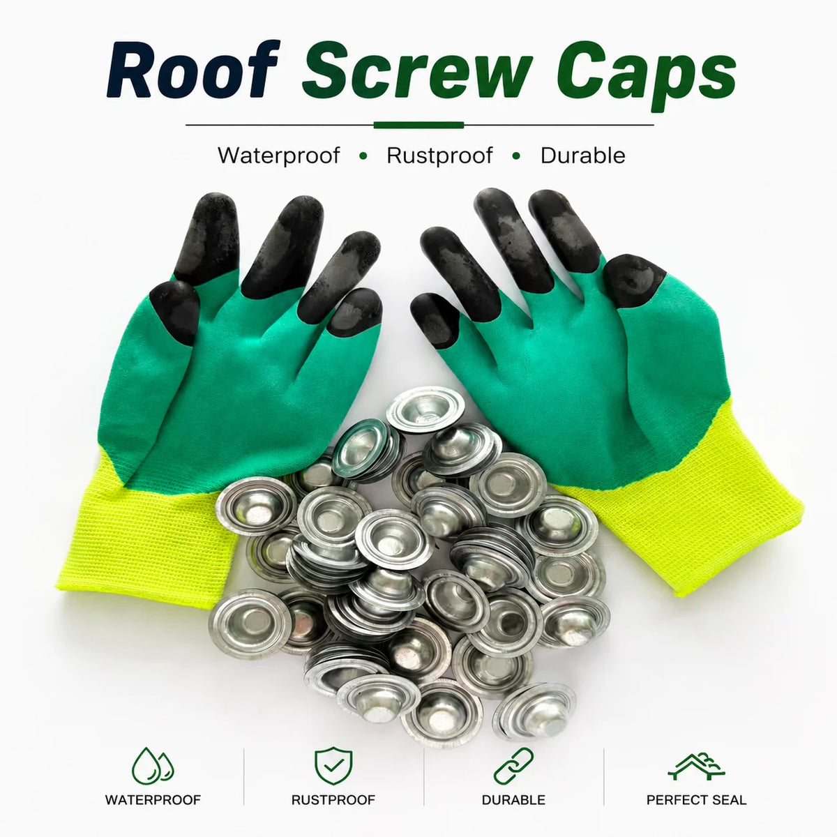 Galvanized Steel Surface Countersunk Flat Washer Screw Cover Caps for Metal Roof Waterproofing UV Resistant MegaBDM