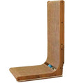 Kangdaer High-Density Corrugated Wood Scratcher L-Shaped Cat Tree with Chip-Free Plastic and Metal Bed Cat Toys