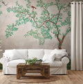Photo Wallpaper Murals Bird Green Brown Non Woven Vinyl Wall Mural Country House for Hotel Bulk