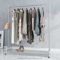 Silver Metal Movable Wheel Shelf Rail Stand Clothes suits wedding dresses formal gowns Display Rack