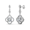 The Fancy Colored Lab Grown Moissanite Diamond Jewelry 925 Silver Luxury Lucky Clover Dangle Drop Earrings Destiny Jewellery