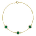 Hot Selling Sterling Silver 925 High Quality Green Emerald Stone Tennis Bracelet Vintage Jewelry for Women Destiny Jewellery