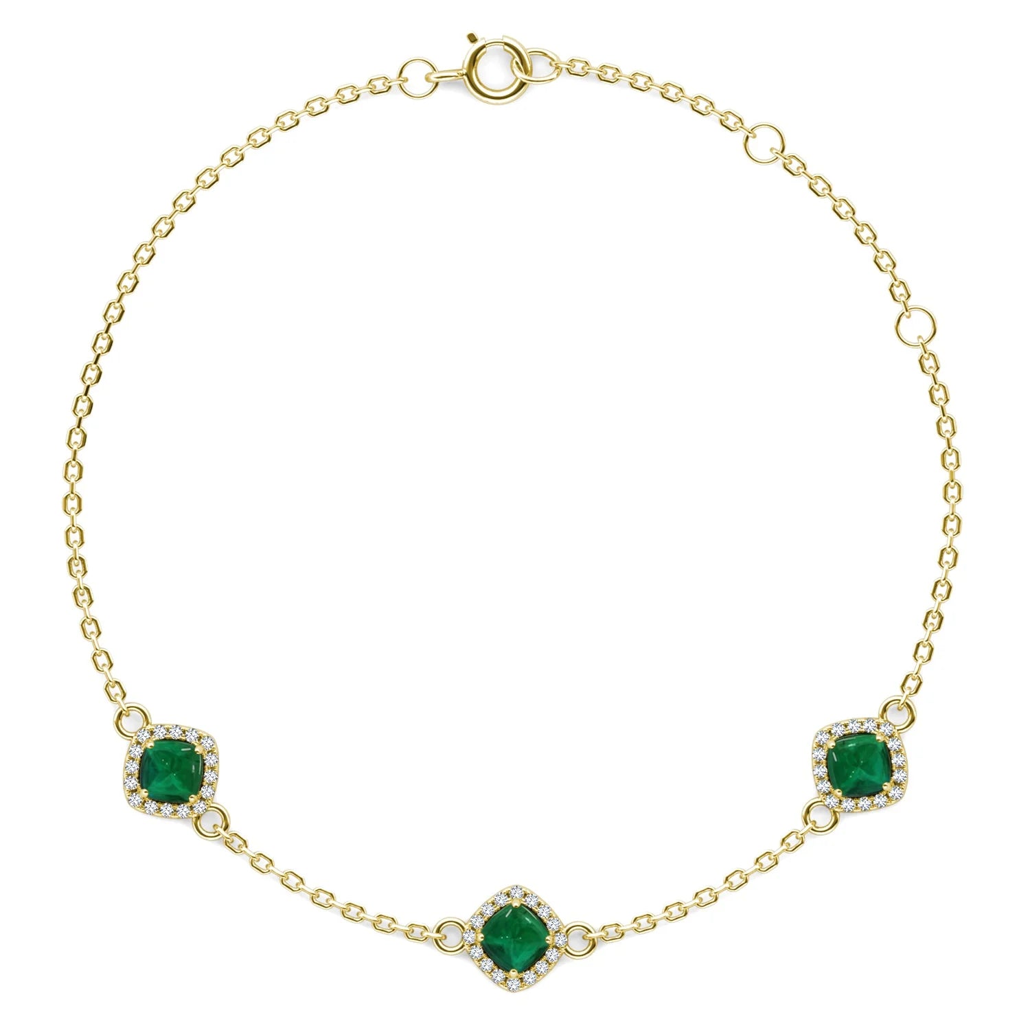 Hot Selling Sterling Silver 925 High Quality Green Emerald Stone Tennis Bracelet Vintage Jewelry for Women Destiny Jewellery