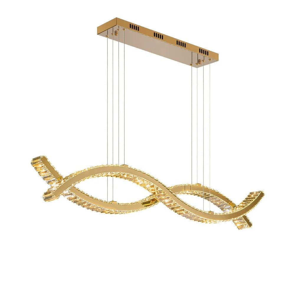 Counter Front Line Light Luxury Restaurant Crystal Chandelier Art Modern Simple Dining Room Illumination MegaBDM