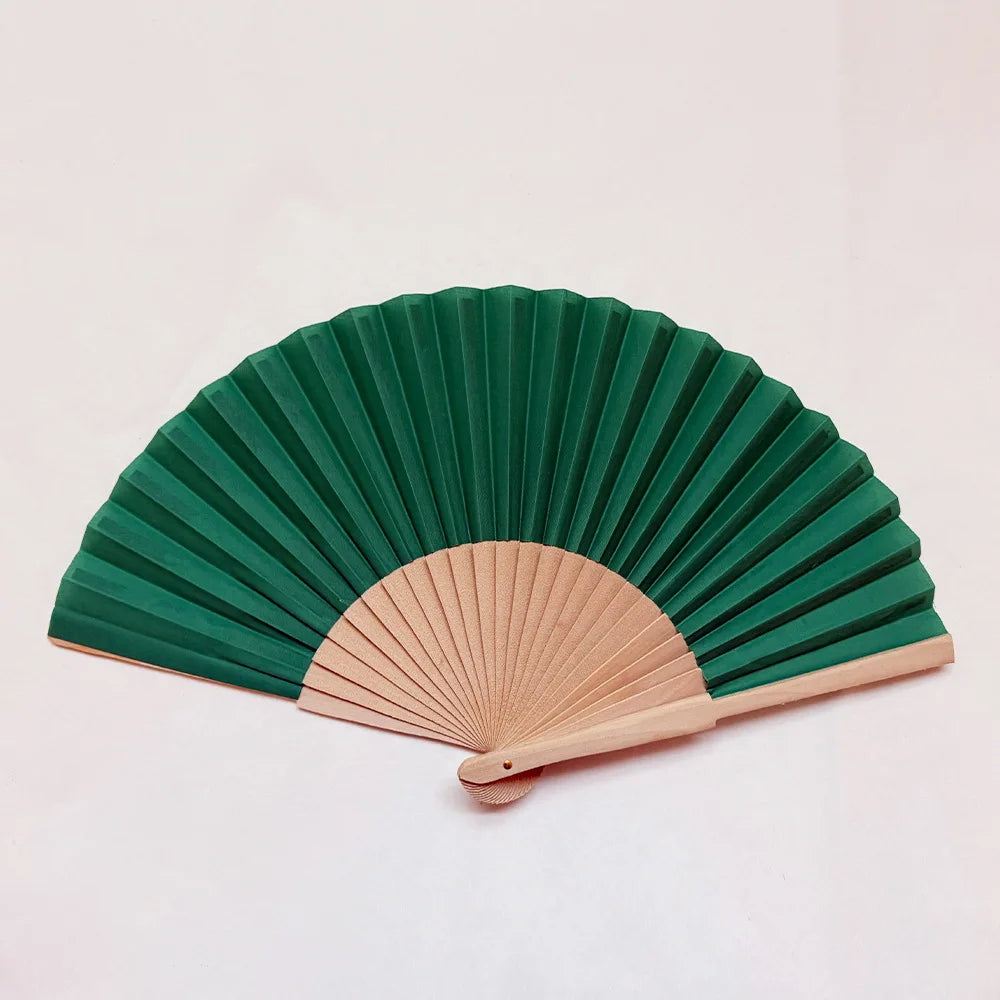 23cm High Quality Personalized Bamboo Hand Held Fan Custom Printed Logo Folding Fan Wholesale Fan Women Wedding Dance