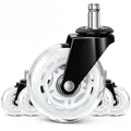3 Inch 75mm PU Swivel Office Chair Casters Wheels 11*22mm with Silent Adjustable Design for Gym and Ergonomic Workspaces MegaBDM