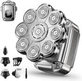 9D Head Shavers for Bald Men 5 in 1 Detachable Head Razor IPX7 Waterproof Wet Dry Rechargeable Electric Shavers for Men