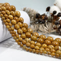 Natural Smooth Wood Grain Jasper Stone Beads for Jewelry Making & DIY Handmade Crafts Loose Beads