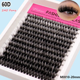 Wholesale Handmade High Quality 12-row Hot-melt 60D-200D Synthetic Hair Natural and for Mix 12-20mm DIY Lashes Extensions