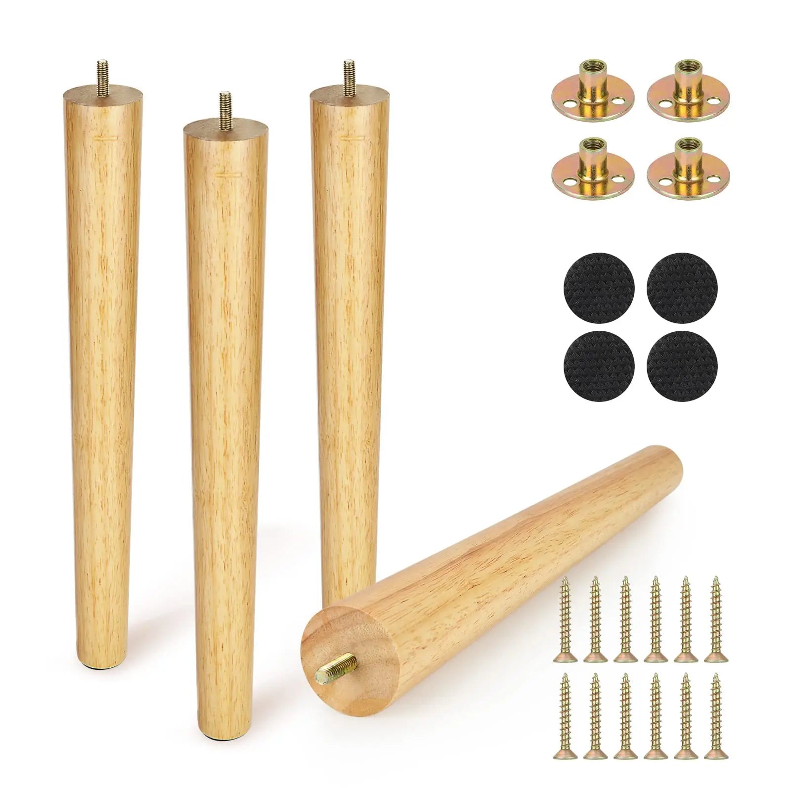 Eco-Friendly Wooden Table Legs for Home Decor Turned Furniture Replacement for Benches Coffee Tables TV Stands Pet Cages Trays