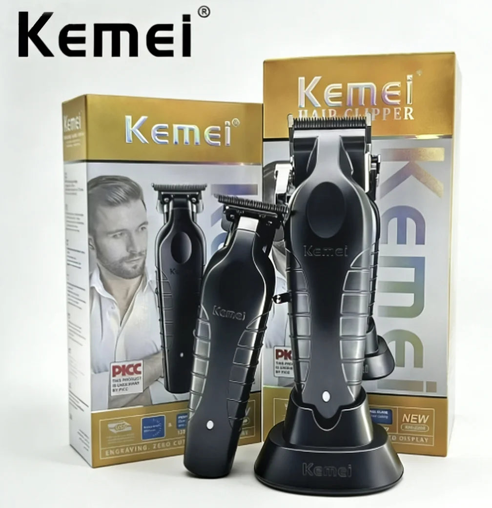 Kemai KM-2296 KM-2299 Professional Hair Clipper for Oil Head Carving,adjustable Hair Clipper with Charging Base,ideal for Salons