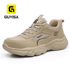 GUYISA Brown Color Waterproof Hiking Boots Microfiber Upper New Fashion with Steel Toe Safety Shoes