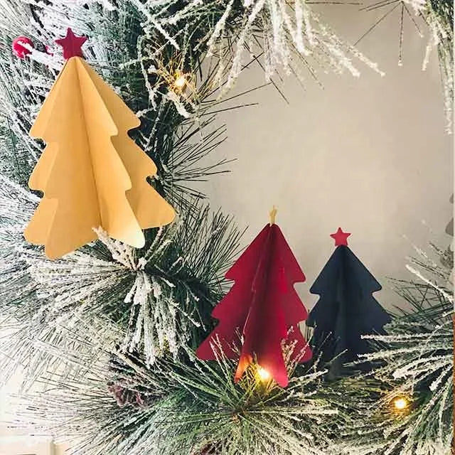 Factory Wholesale 10.5cm Art Paper Christmas Tree Table Centerpiece Decoration