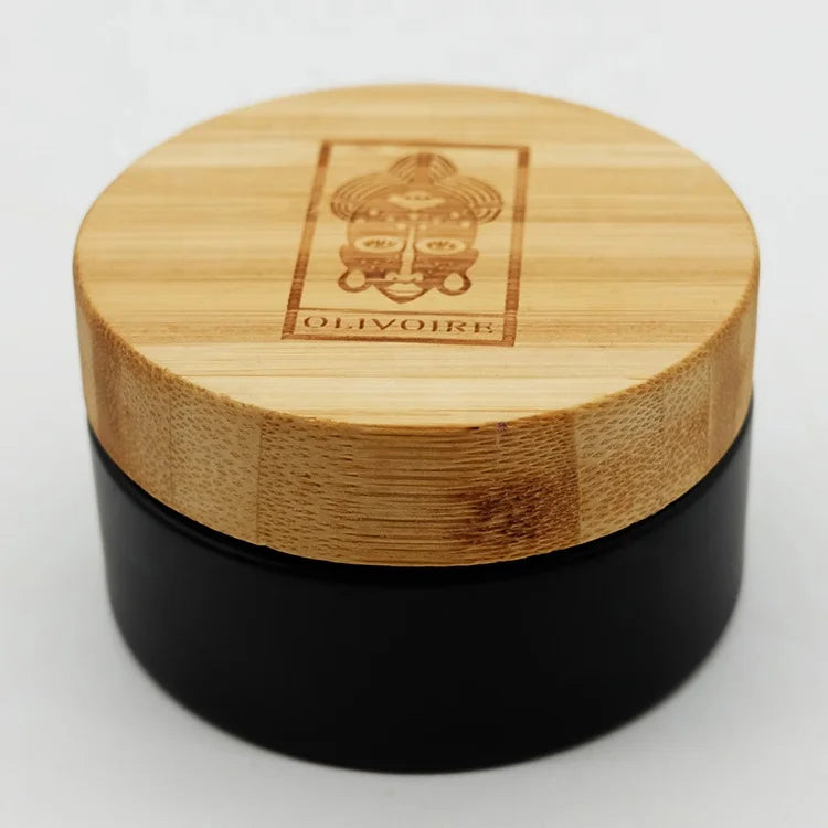 Black Glass Jar High End Empty Cosmetic Packaging Set 30g 50G 100G 120G 150G 200G Matte Black Face Cream Glass Jars