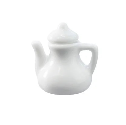 1/6 1/12  Doll House Simulation Miniature Mini White Porcelain Teapot Model Decor