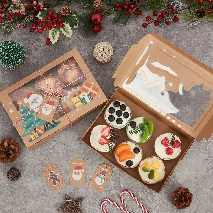 Eco-Friendly Customized Bakery Packaging Sushi Pastry Cupcake Crepe Cookies Waffle Chocolate Brownie Paper Packing Box Insert