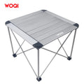 WOQI Camping Table Portable Aluminum Roll up Picnic Backpacking Table with Mesh Storage Bag  Black