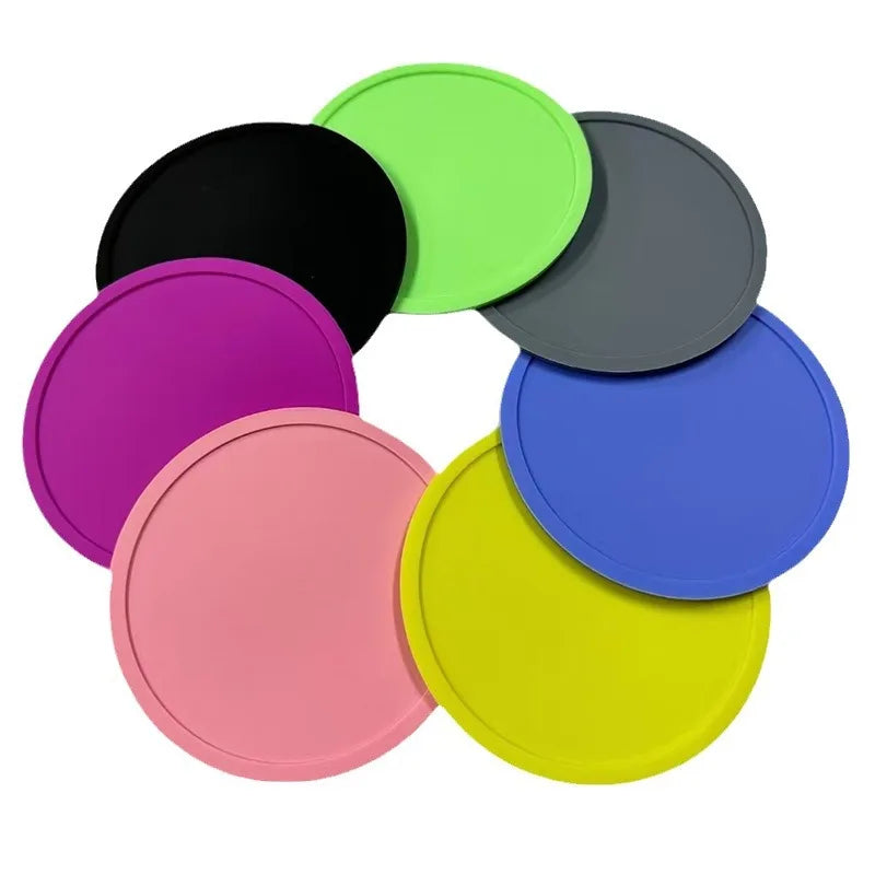 Factory Price  Wholesale Round Rubber Soft PVC Silicone Cup Coaster for Drink Custom Logo Silicone  Coasters