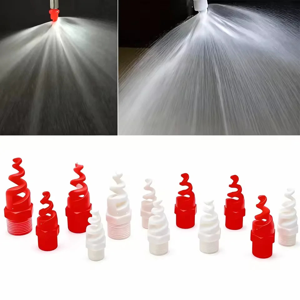 3/8 1/2 3/4 1 Inch Plastic Fine Thread Spiral Cone Spray Nozzle Industrial Spraying Nozzle for Cooling Tower Dust Control MegaBDM