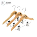 Customized Custom Logo Wooden 32 CM Wood Child Suit Pants Clothes Hanger for Kids Clothing