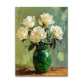 Custom Hot Sell Abstract Modern Thick Oil Texture White Roses Acrylic Hand-painted Texture Wall Art Van Gogh