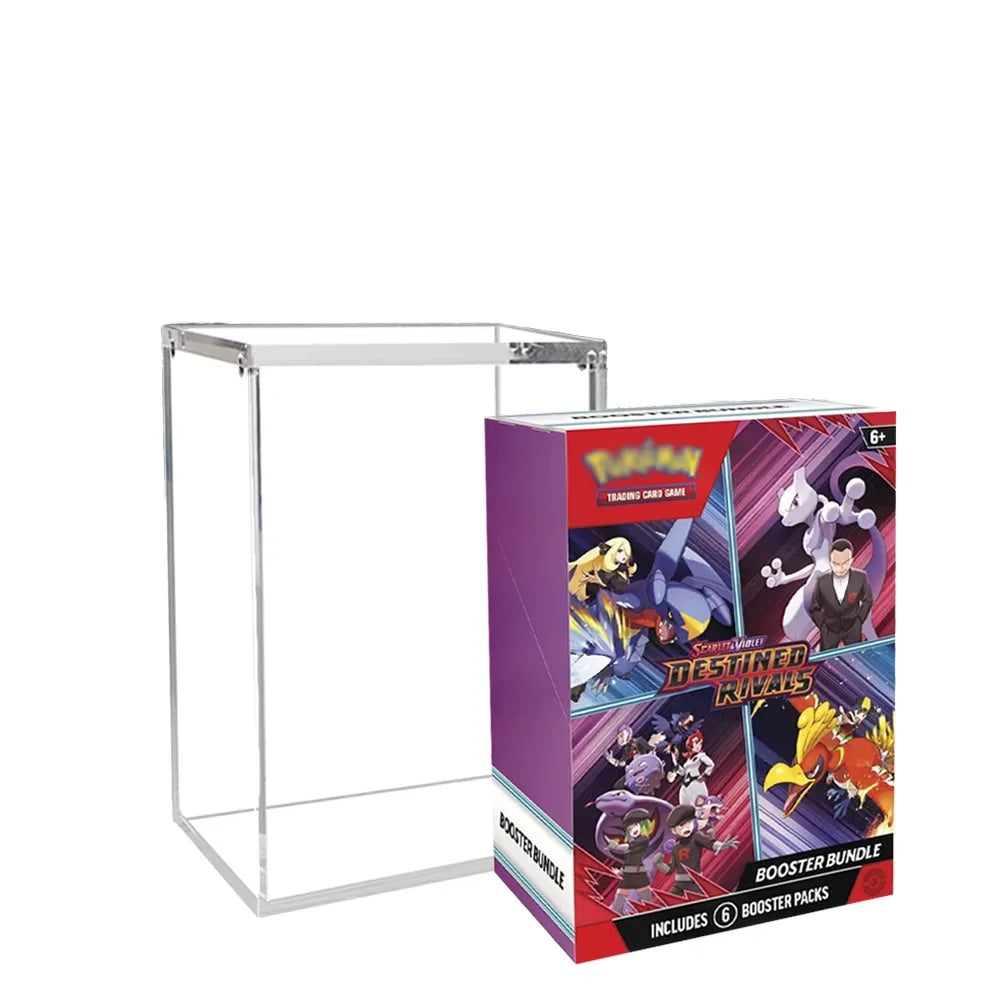 UV Resistant Recyclable for Pokemon Card Game Booster Bundle 6 Pack Booster Journey Together TCG Case Magnetic Lids Acrylic