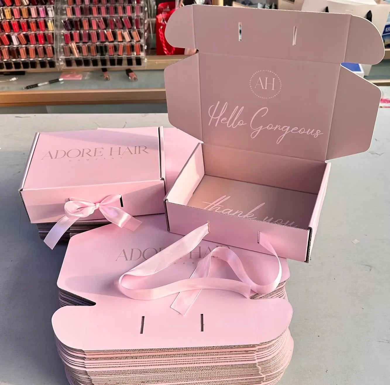 2025 Custom Printing Rigid Pink Product Packaging Corrugated Gift Wrap Shipping Paper Boxes