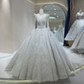 Jancember DW0049 Vintage Muslim High Neck Wedding Bling Dresses for Women MegaBDM