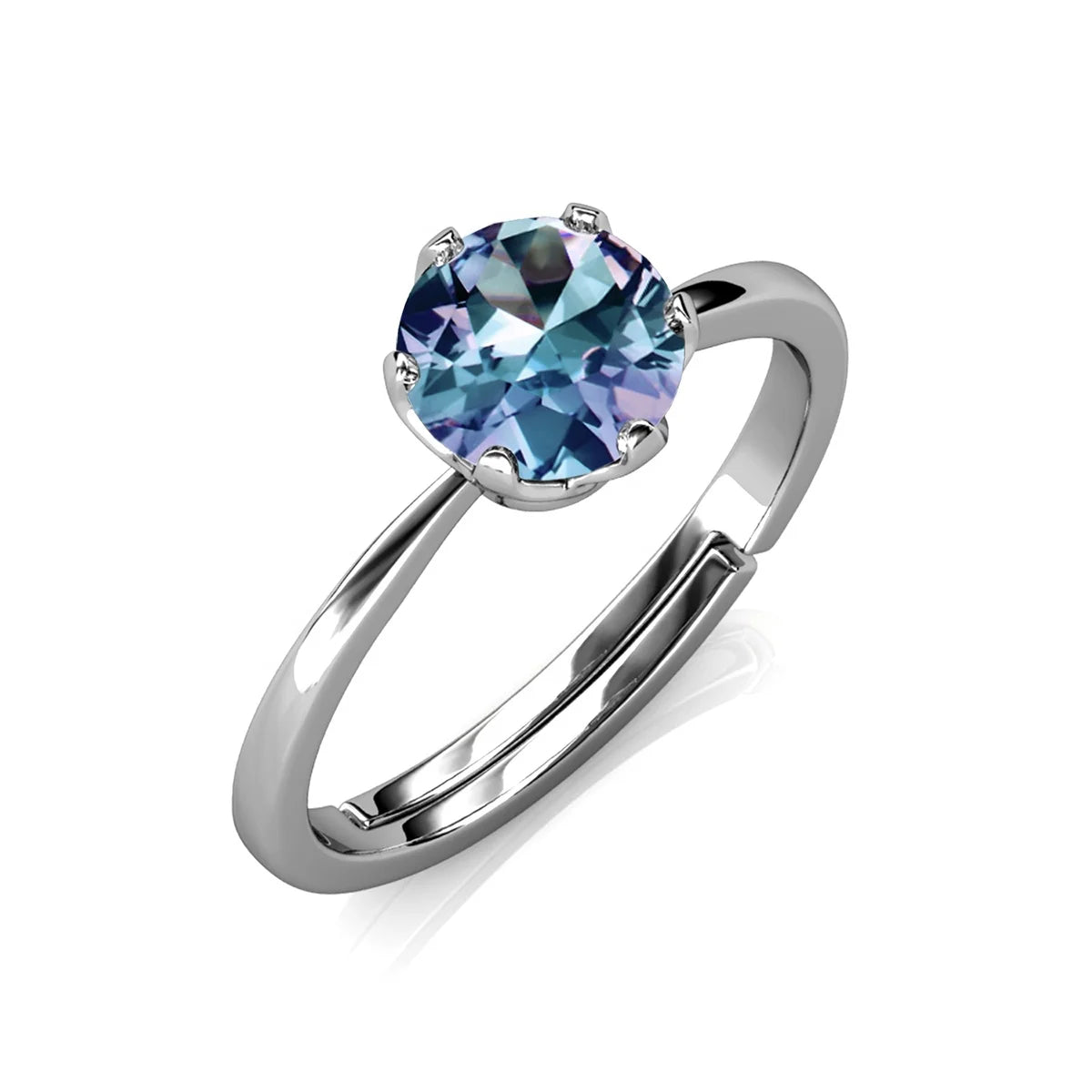 925 Sterling Silver Color Change Gemstone Jewelry Alexandrite Solitaire Engagement Ring Design for Women Destiny Jewellery