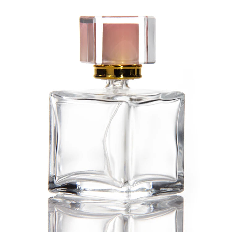 Luxury 30ml 50ml Square Glass Perfume Bottles with Box Screw Neck Empty Cosmetic Spray Bottles for Packaging