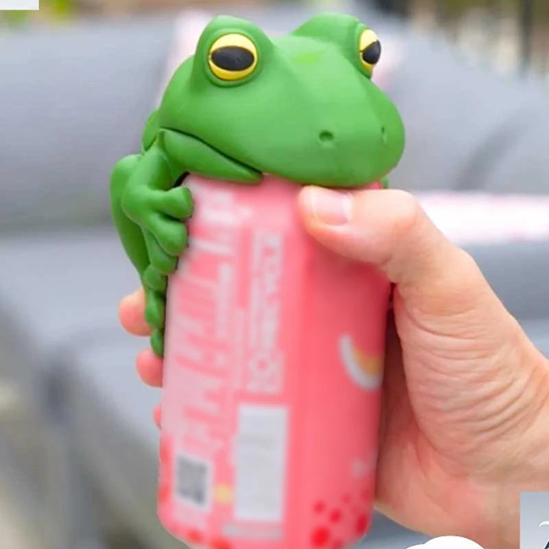 Kitchen Frog Shaped Tin Easy Open Reusable Plastic Lid Large Drink Soda Beer Can Cover