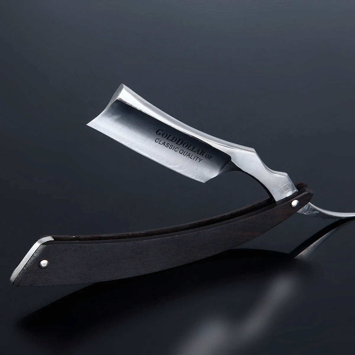 Gold Dollar Carbon Steel Straight Razor Man Shaving Suit Barber Sharpen Shave Ebony Handle Safe Throat Cut Shaver for Body Use