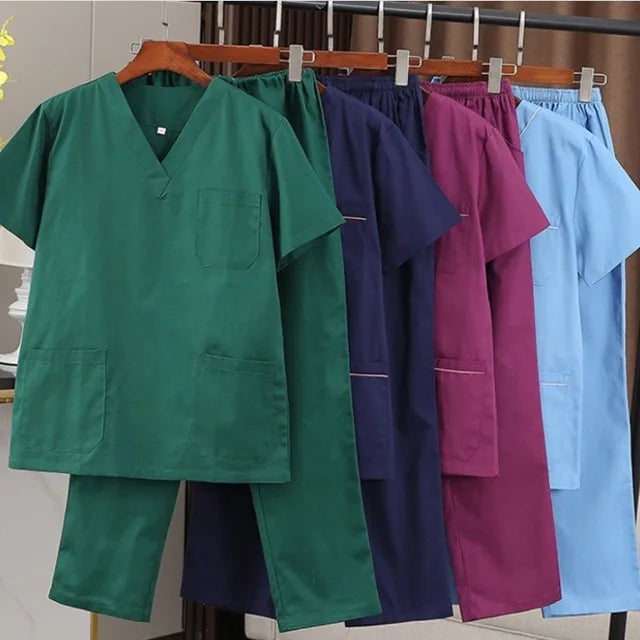 Medical Uniforms Set Scrub Suit Medical Women New Women T-Shirt with Pocket with V-neck Top Clean Pants Nurse Workwear